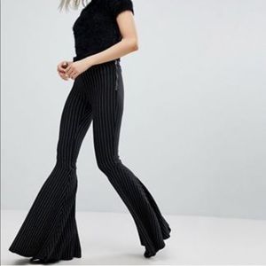 Bershka Pinstripe Flared Pants
